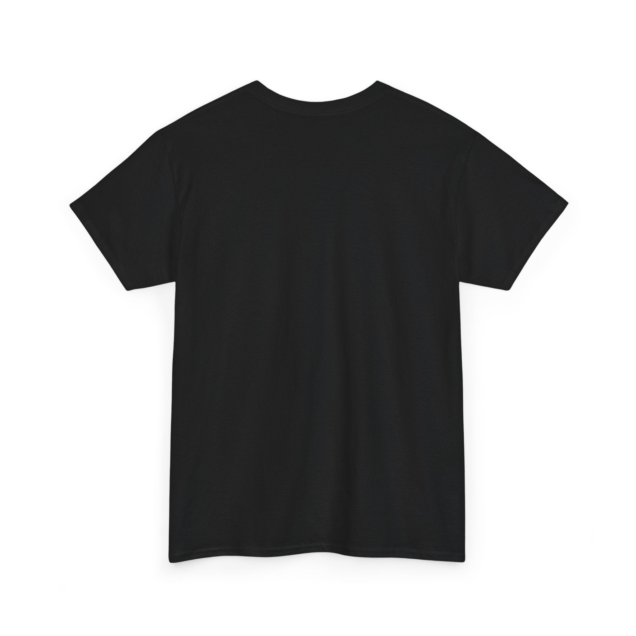 Black t-shirt on a white background