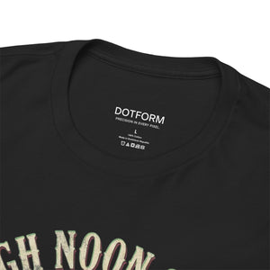 Black t-shirt with 'DOTFORM' label on the collar