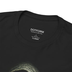 Black t-shirt with 'DOTFORM' branding on the collar area