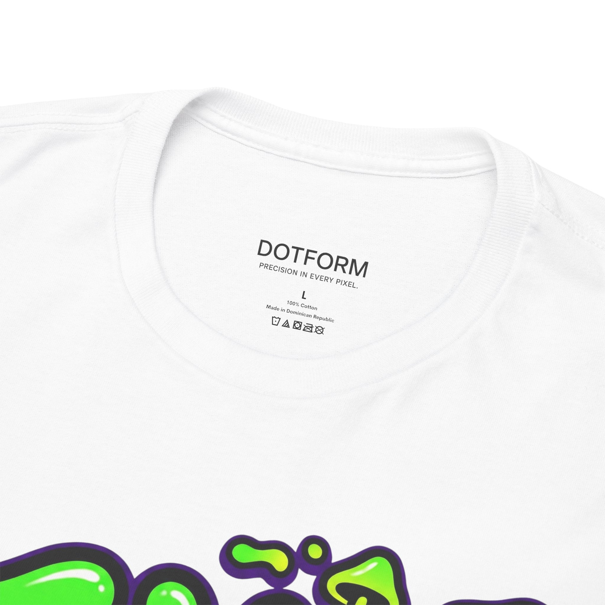 White t-shirt with 'DOTFORM' branding and logo on a white background