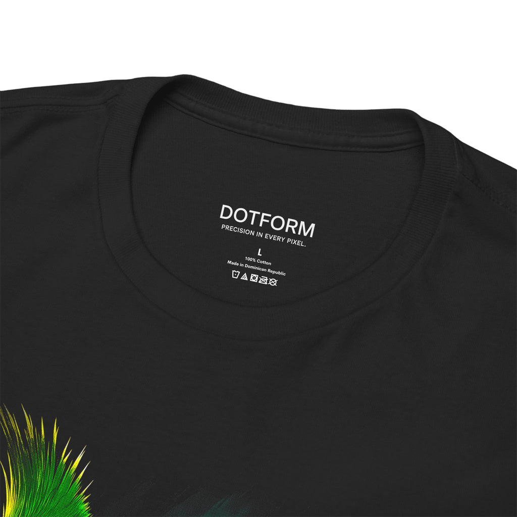 Black t-shirt with 'DOTFORM' branding on a white background