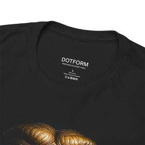 Black t-shirt with 'DOTFORM' branding on the collar and chest design.