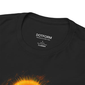 Black t-shirt with 'DOTFORM' branding on the collar area