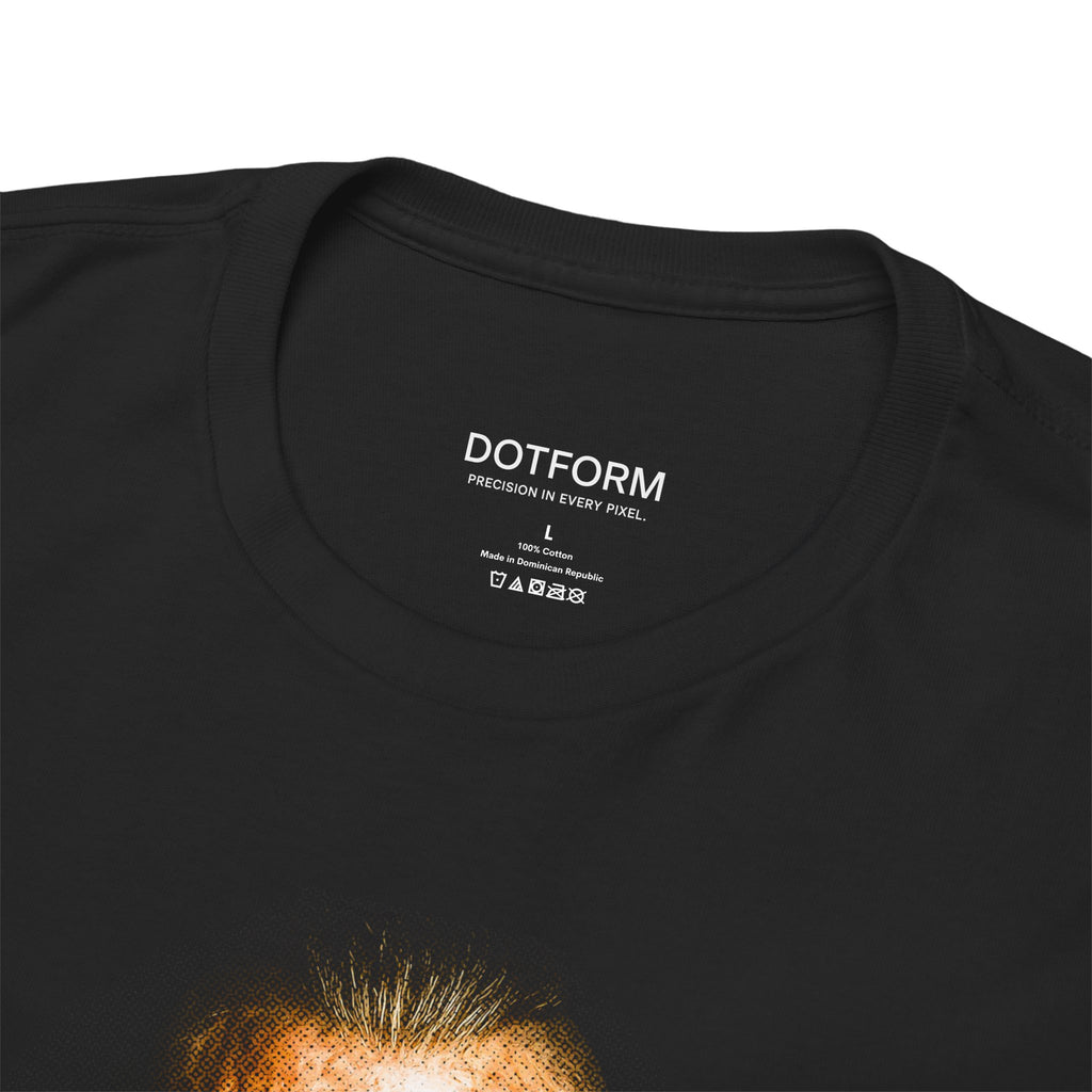 Black t-shirt with 'DOTFORM' branding on the collar area