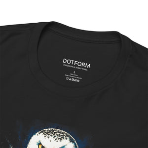 Black t-shirt with a graphic design and 'DOTFORM' branding on the label.