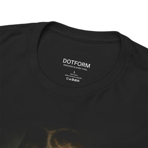 Black t-shirt with 'DOTFORM' branding on the label