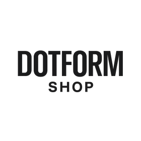 Black 'DOTFORM SHOP' text on a white background